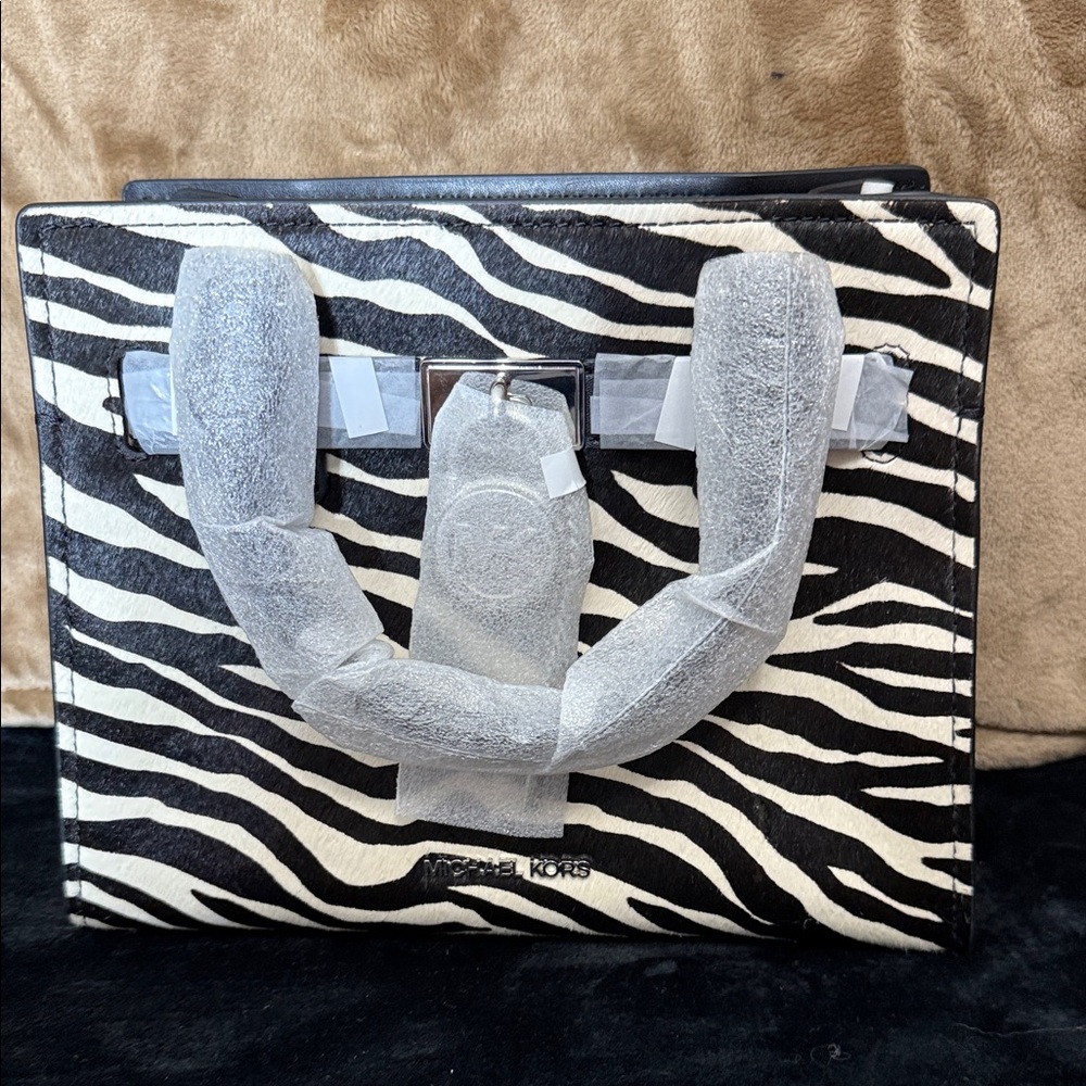 NWT Michael Kors Small Hamilton in Zebra Leather